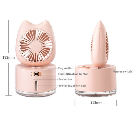 Cartoon Mini Spray Fan Two-in-one Charging Humidifier