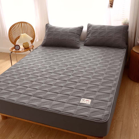 Pure Cotton Bed Sheet Single Piece Thickened Quilted Anti-mite Mattress Protector
