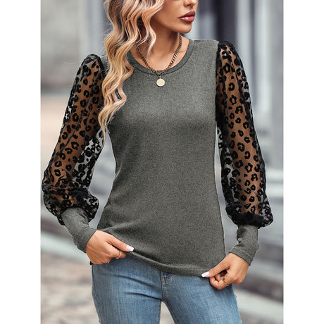Slim-fit Color Matching Long-sleeved Top