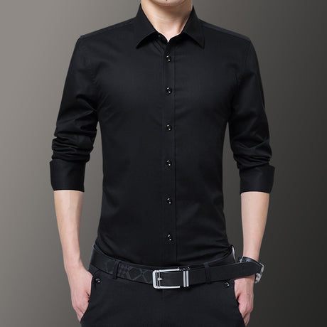Casual Black And White Business Suit Long-sleeved Shirt Men's Jacket