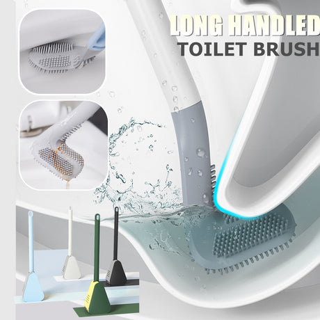Golf Toilet Brush Wall-Mounted Cleaning Tools Silicone Flexible Bristles Brush Bathroom WC Accessories Cleaning Brush Tools