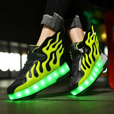 Heelys LED Luminous Rechargeable Lightweight Roller Shoes Two-wheeled Boys And Girls Light Shoes Wheel Shoes