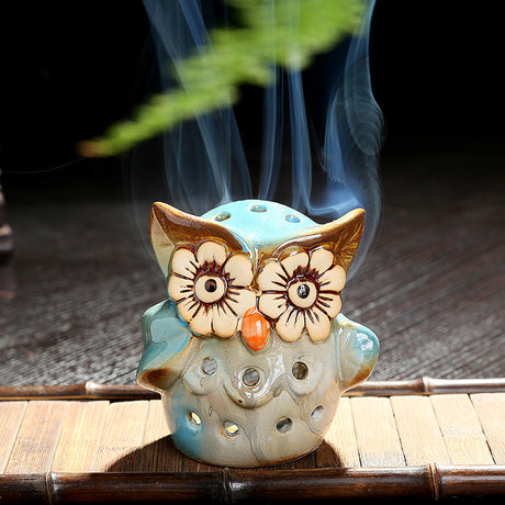 Hollowed Out Owl Aromatherapy Stove Candle Holder Home Accessories Craft Decoration