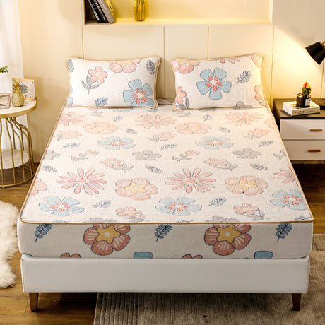 Snow Fleece Bed Sheet Thickened Warmth Digital Printing