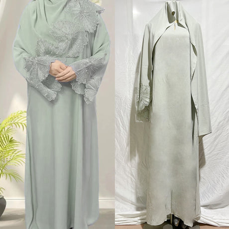 Women's Muslim Robe Malay Indonesian Dress With Headscarf