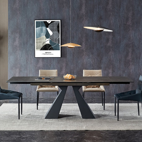 Retractable Slate Dining Table Home Rotating Modern Minimalist