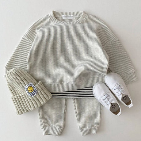 Infant Children's Clothing Sports Suit Spring And Autumn Korean Baby Casual Sweater Suit Boys And Girls Two-piece Trousers