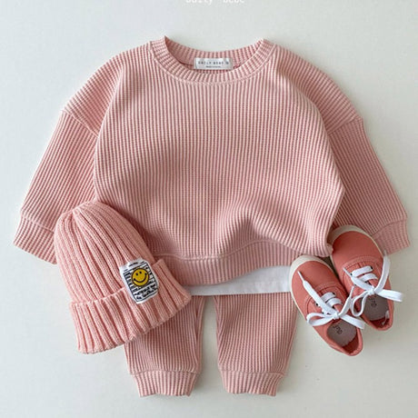 Infant Children's Clothing Sports Suit Spring And Autumn Korean Baby Casual Sweater Suit Boys And Girls Two-piece Trousers