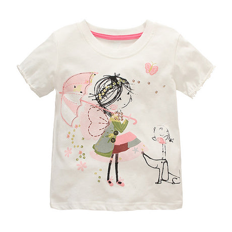 Children's Simple T-shirt Girls Short-sleeved Baby